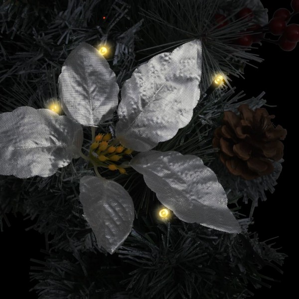 Grinalda de Natal com luzes LED 90 cm PVC verde M 3