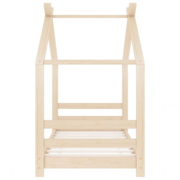 Estructura de cama infantil de madera maciza de pino 70x140 cm M 3