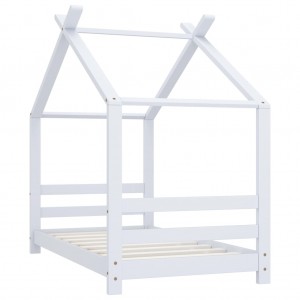 Estrutura de cama para crianças 70x140 cm pinho maciço branco H