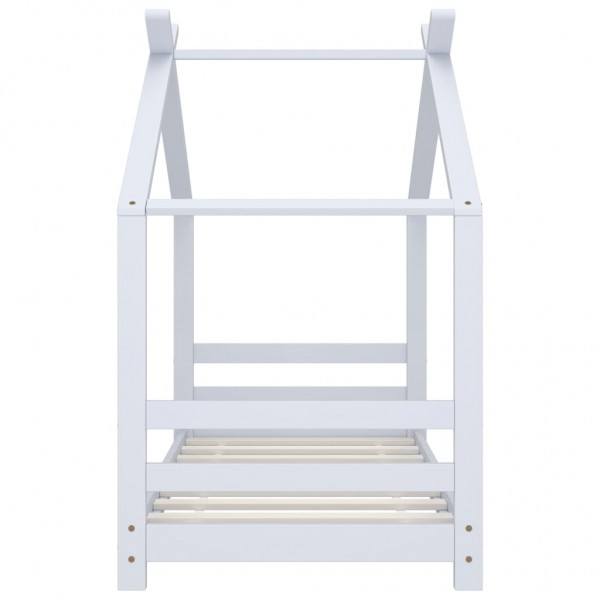 Estrutura de cama para crianças 70x140 cm pinho maciço branco M 3