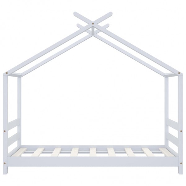 Estructura de cama infantil madera maciza pino blanco 70x140 cm M 4