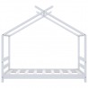 Estrutura de cama para crianças 70x140 cm pinho maciço branco 4