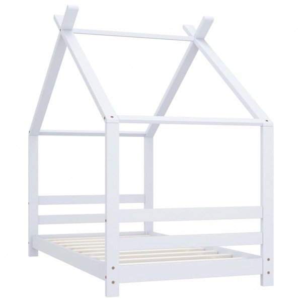 Estrutura de cama para crianças 80x160 cm pinho maciço branco M 2