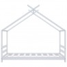 Estrutura de cama para crianças 80x160 cm pinho maciço branco 4