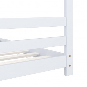 Estructura de cama infantil madera maciza pino blanco 90x200 cm H