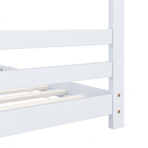 Estrutura de cama para crianças 90x200 cm pinho maciço branco M 2