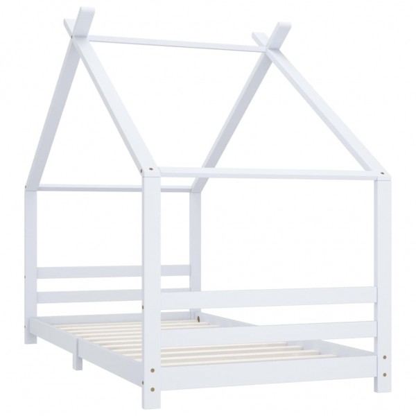 Estrutura de cama para crianças 90x200 cm pinho maciço branco M 3