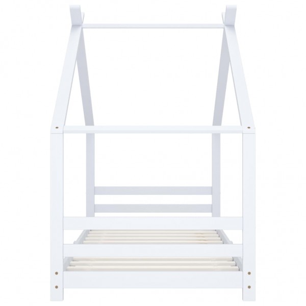 Estrutura de cama para crianças 90x200 cm pinho maciço branco M 4