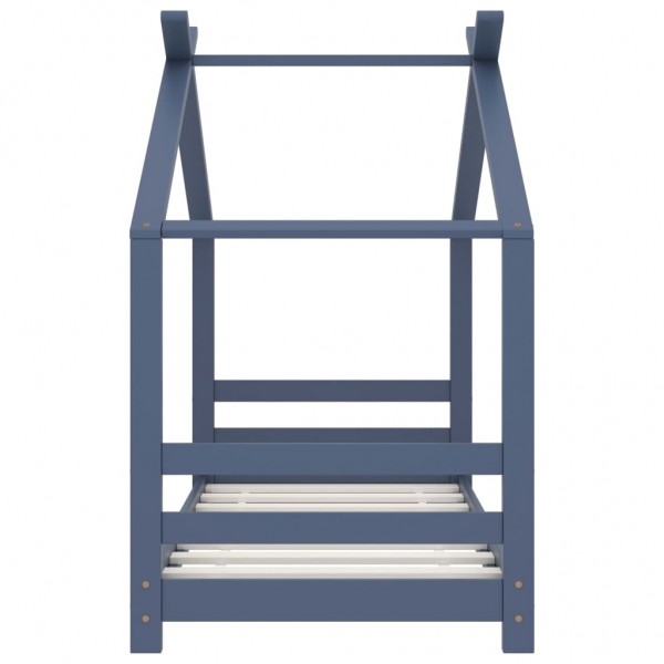 Estrutura de cama para crianças 70x140 cm pinho maciço cinzento M 3
