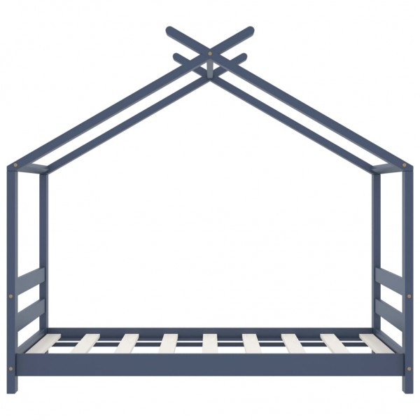 Estrutura de cama para crianças 70x140 cm pinho maciço cinzento M 4