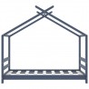 Estrutura de cama para crianças 70x140 cm pinho maciço cinzento 4