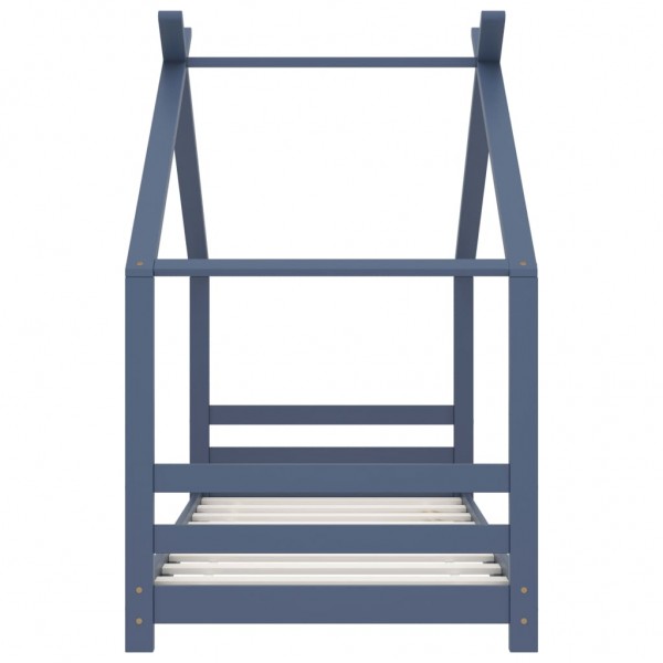 Estrutura de cama para crianças 80x160 cm pinho maciço cinza M 3