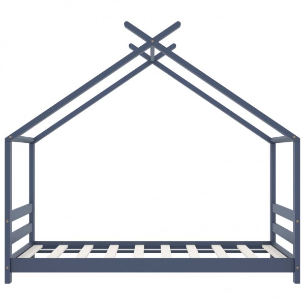 Estrutura de cama para crianças 80x160 cm pinho maciço cinza M 4