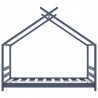Estrutura de cama para crianças 80x160 cm pinho maciço cinza 4