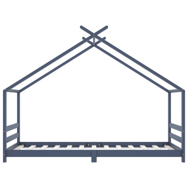 Estrutura de cama para crianças 90x200 cm pinho maciço cinzento M 4