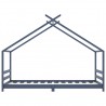 Estrutura de cama para crianças 90x200 cm pinho maciço cinzento 4