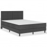 Cama boxspring 140x200 cm tecido cinzento-escuro 1