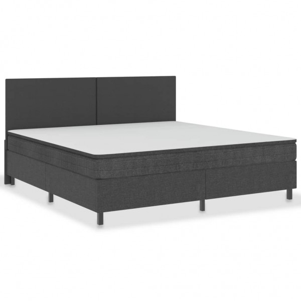 Cama boxspring 200x200 cm tecido cinzento-escuro M 2