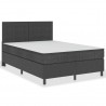 Cama box spring tela gris oscuro 140x200 cm 1
