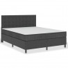Cama box spring tela gris oscuro 160x200 cm 1