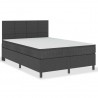 Cama boxspring 140x200 cm tecido cinzento-escuro 1