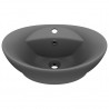 Lavatório luxuoso oval 58.5x39 cm cerâmica cinza-escuro mate 2