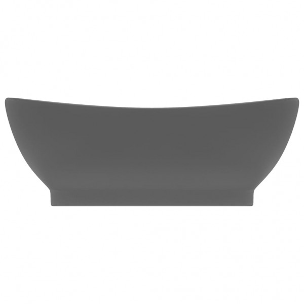 Lavatório luxuoso oval 58.5x39 cm cerâmica cinza-escuro mate M 3