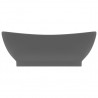 Lavatório luxuoso oval 58.5x39 cm cerâmica cinza-escuro mate 3