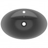Lavatório luxuoso oval 58.5x39 cm cerâmica cinza-escuro mate 4