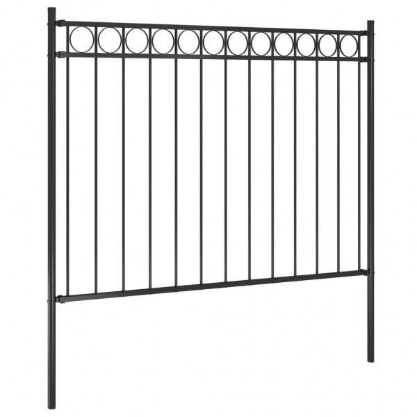 Cerca de jardim 1.7x1.2 m aço preto M 2