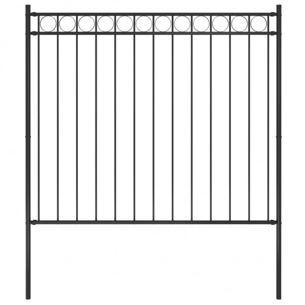 Valla de jardín de acero negro 1.7x1.5 m D