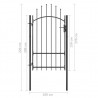 Puerta de jardín de acero negro 1x2.2 m 5