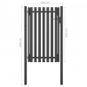 Puerta de valla para jardín de acero gris antracita 1x2 cm 4