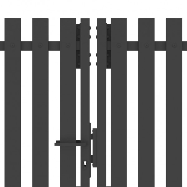 Puerta de valla del jardín de acero gris antracita 4x2.5 cm M 4