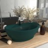 Lavabo lujo con rebosadero cerámica verde oscuro 58.5x39 cm 1