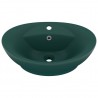 Lavabo lujo con rebosadero cerámica verde oscuro 58.5x39 cm 2