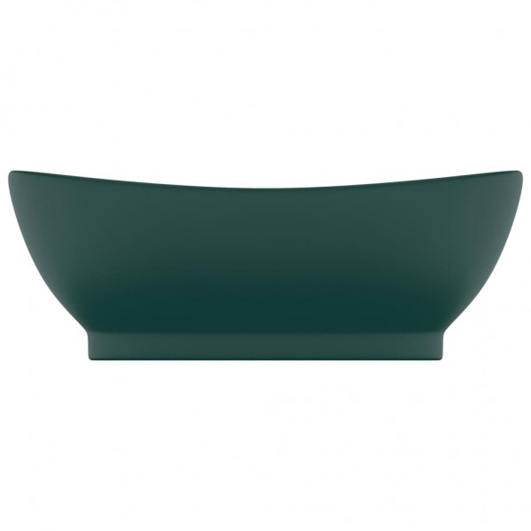 Lavatório luxuoso oval 58.5x39 cm cerâmica verde-escuro mate M 3