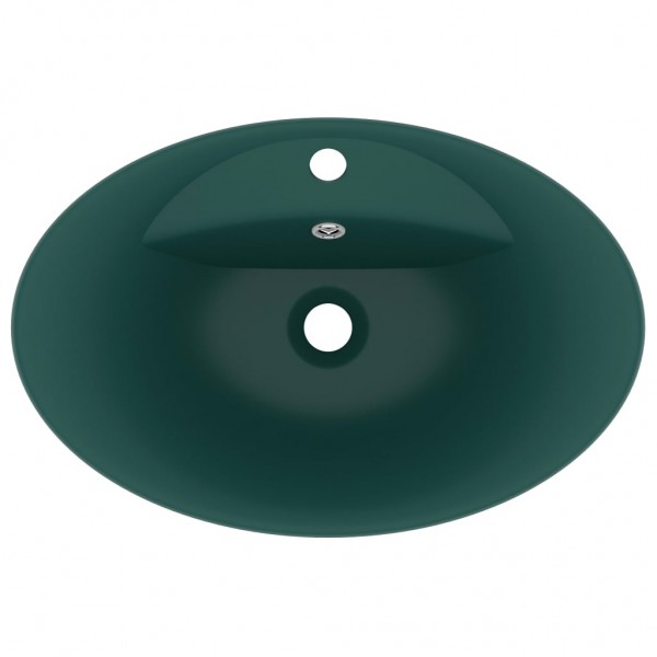 Lavatório luxuoso oval 58.5x39 cm cerâmica verde-escuro mate M 4