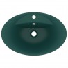 Lavatório luxuoso oval 58.5x39 cm cerâmica verde-escuro mate 4