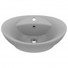 Lavabo lujoso ovalado con rebosadero cerámica gris claro mate 2