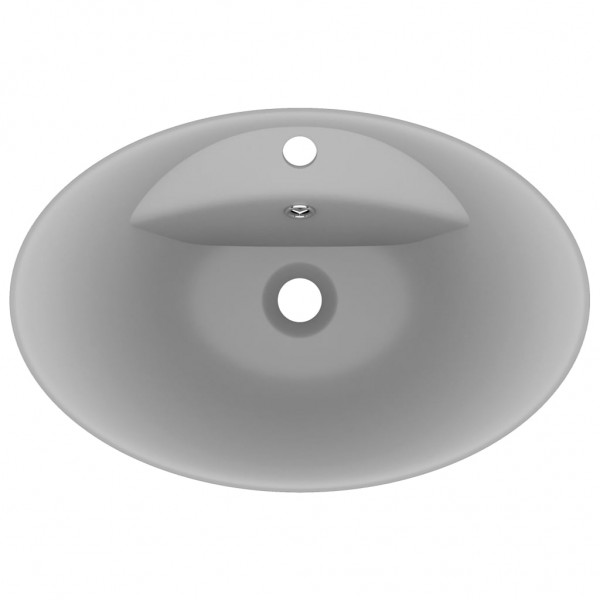 Lavatório luxuoso oval 58.5x39 cm cerâmica cinza-claro mate M 4