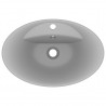 Lavatório luxuoso oval 58.5x39 cm cerâmica cinza-claro mate 4