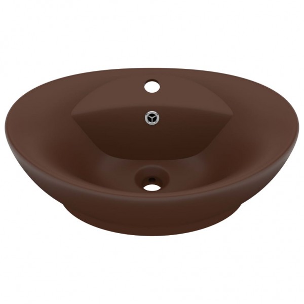 Lavatório luxuoso oval 58.5x39 cm cerâmica castanho-escuro mate M 2
