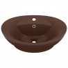 Lavatório luxuoso oval 58.5x39 cm cerâmica castanho-escuro mate 2