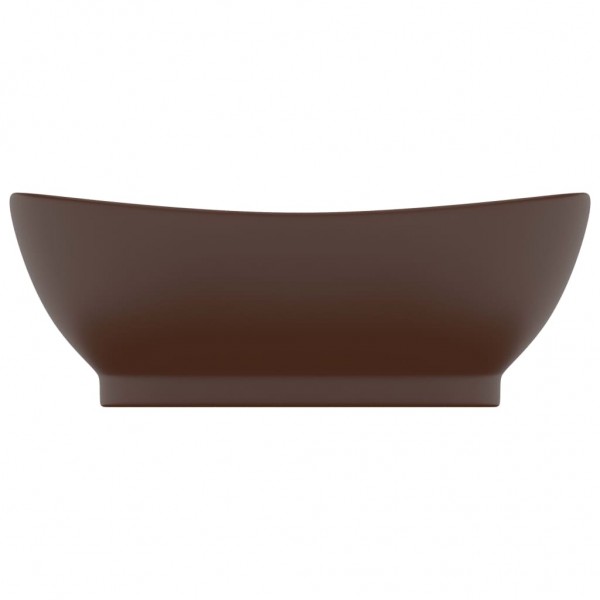 Lavabo lujoso ovalado rebosadero cerámica marrón oscuro mate M 3