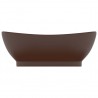 Lavatório luxuoso oval 58.5x39 cm cerâmica castanho-escuro mate 3