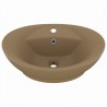 Lavabo lujoso con rebosadero cerámica crema mate 58.5x39 cm 2
