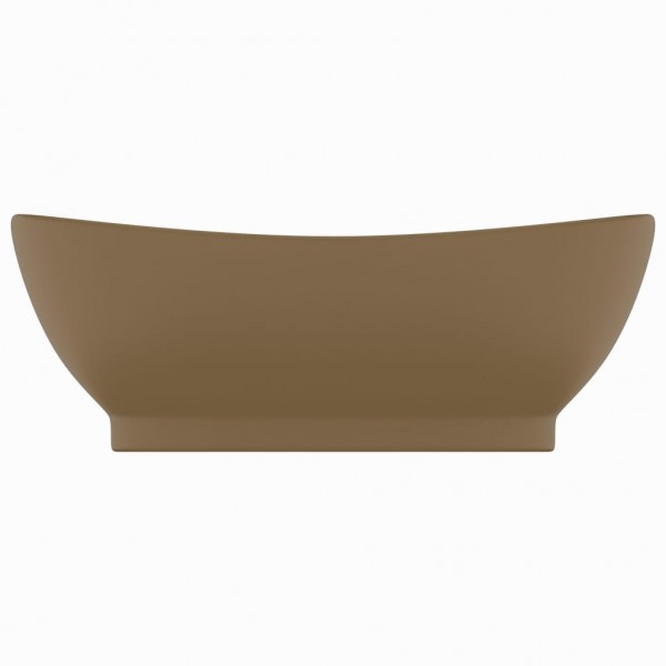 Lavabo lujoso con rebosadero cerámica crema mate 58.5x39 cm M 3