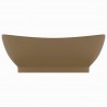 Lavabo lujoso con rebosadero cerámica crema mate 58.5x39 cm 3