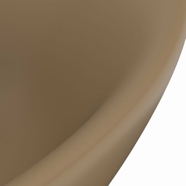 Lavatório luxuoso oval 58.5x39 cm cerâmica creme mate M 5